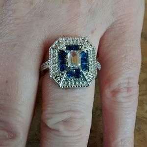 Blue Vintage Style Ring  Size 8